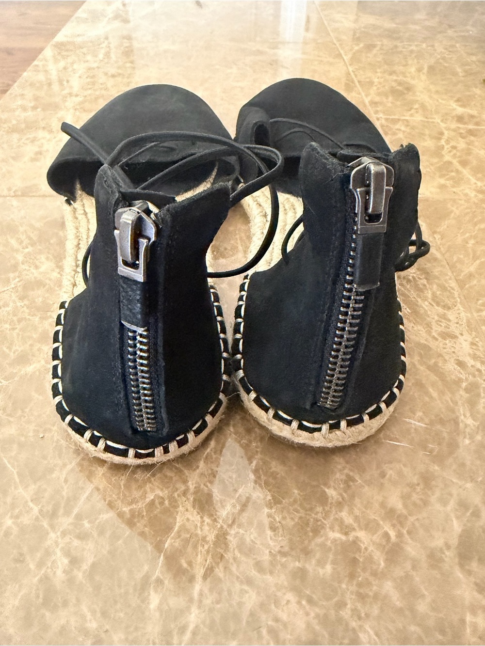 Eileen Fisher Black Suede Espadrille Flats - Picture 2 of 3